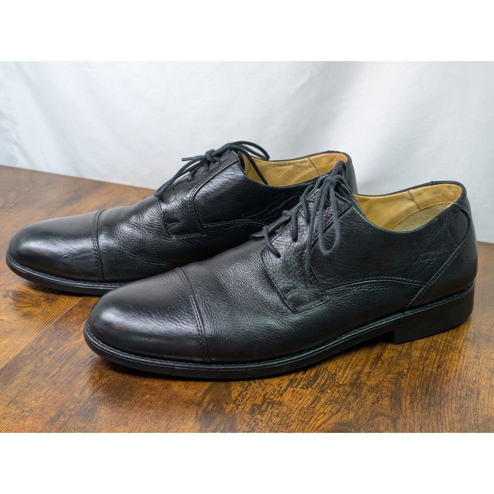 Studio Belvedere Shoes Mens 12 D Duke Dress Cap Toe Oxford Black Leather Lace Up